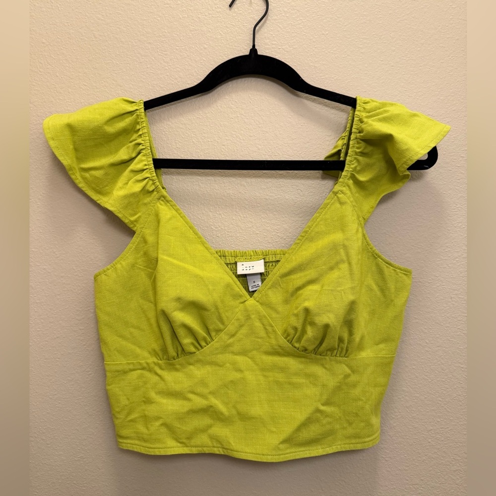 bright green tank top blouse